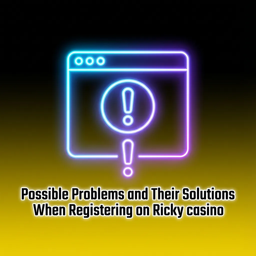 Infographic listing common Ricky casino sign-up problems with brief step-by-step solutions for each issue