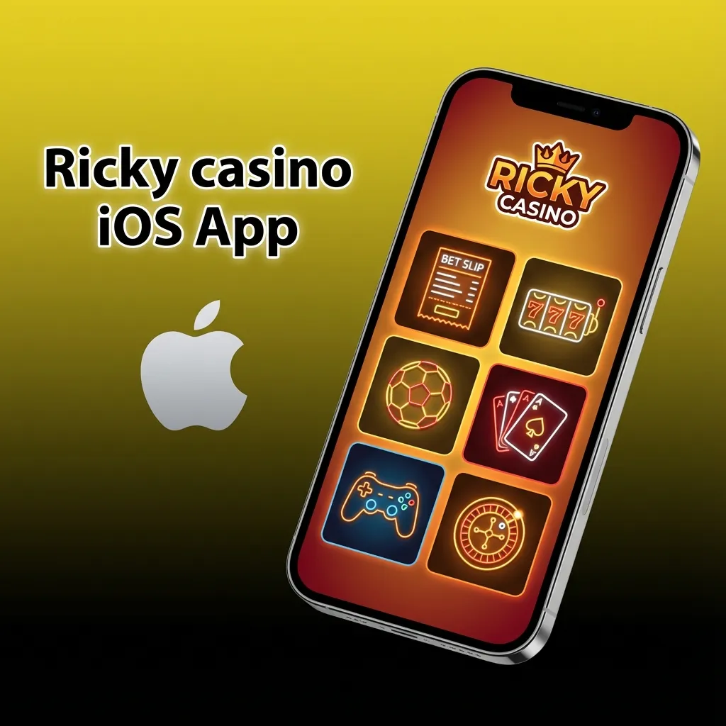 Ricky casino iOS app displayed on iPhone and iPad screens, showing betting markets, pokies, and live casino tables