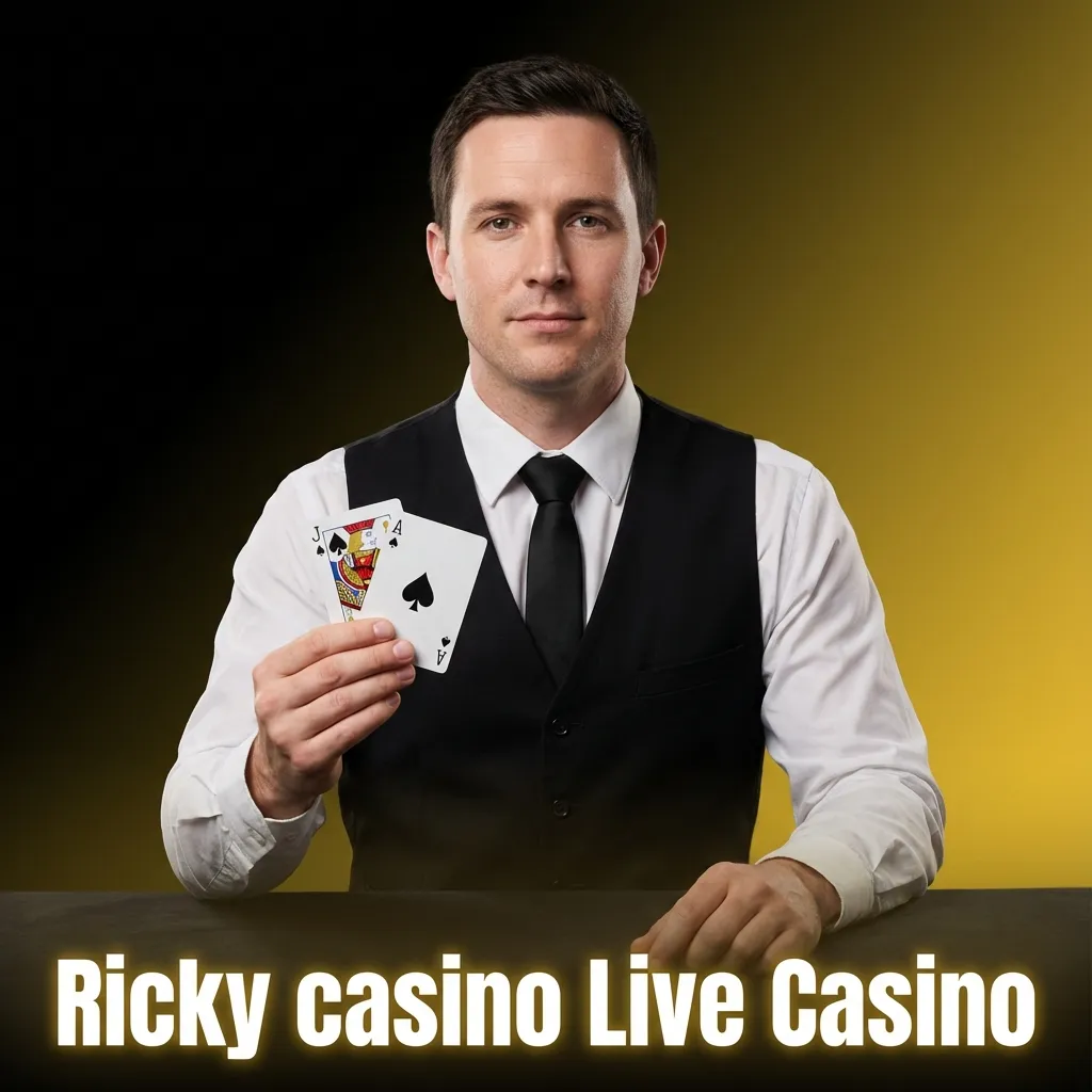 Ricky Casino live studio with real dealers at roulette, blackjack and game show tables, streaming to Australian players